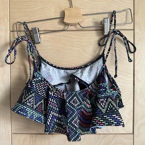 Victoria's Secret PINK Ruffle Printed Bikini Top Size S